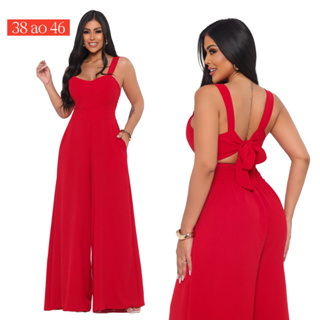 Macacão Feminino para Festa Social Pantalona Bojo Crepe Duna P ao GG Plus Size Até 46 Envio Imediato em Oferta na Shopee