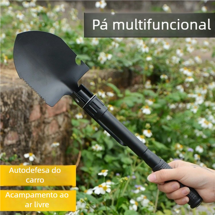 Pá Dobrável Militar de Emergência - Compacta para Acampamento,Cavação e Corte, Fácil de em Oferta na Shopee