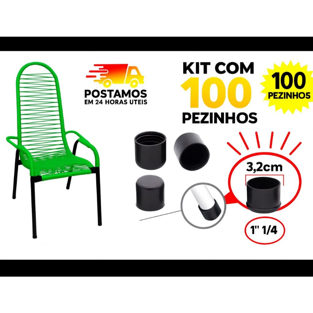 Pé De Cadeira externo PONTEIRA Para Cadeira De Área - ENVIO FULL