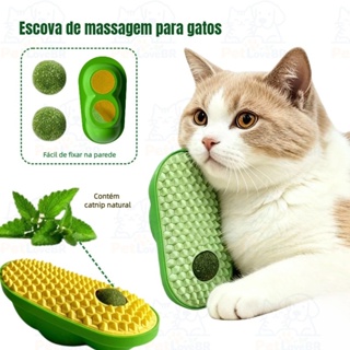 Escova Massageadora de Parede para Gatos com Catnip - Alívio da Coceira, Limpeza e Hálito Fresco Envio imediato em Oferta na Shopee
