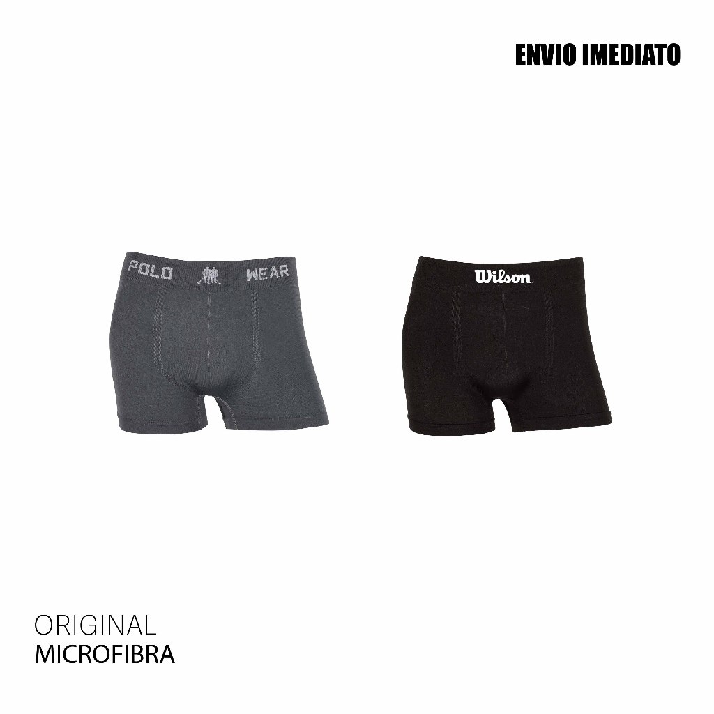 Kit 2 cuecas boxer microfibra Original marca Polo Wear e Wilson