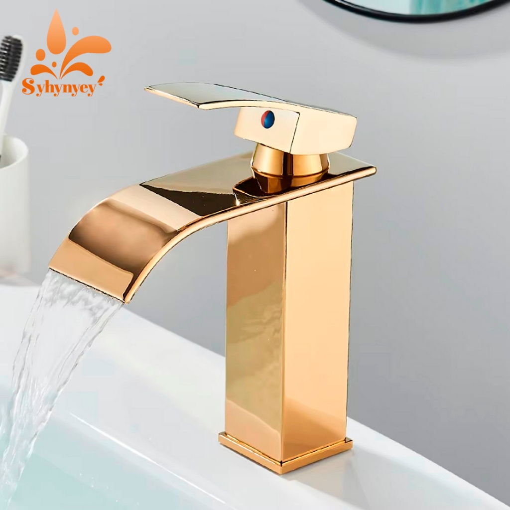 cromado Torneira Cascata Para Banheiro Misturador Monocomando Alta/Curto Dourado/cromado em Oferta na Shopee