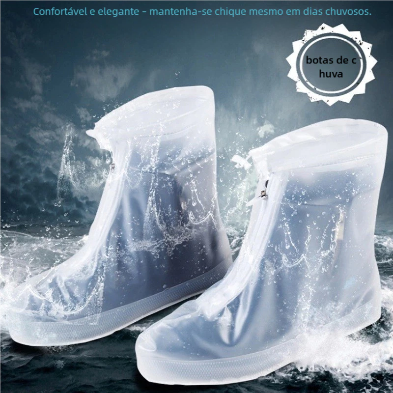 Silicone impermeável antiderrapante sapato capa, Unisex Shoes Protetores, Botas de chuva para interior e exterior — imagem 1