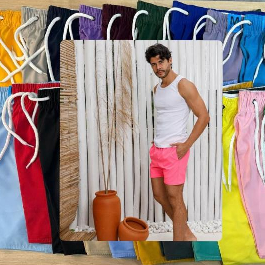 Bermuda Shorts estilho mauricinho básicas no tecido elastano disponíveis em varias cores