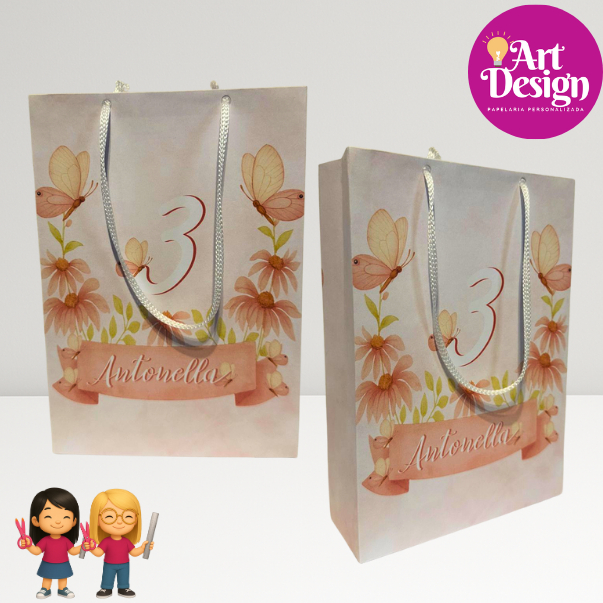 Sacolinha Personalizada Jardim Encantado PEGUE E MONTE / Tamanho P ou M  Lembrancinha Aniversário Sacolinha Surpresa