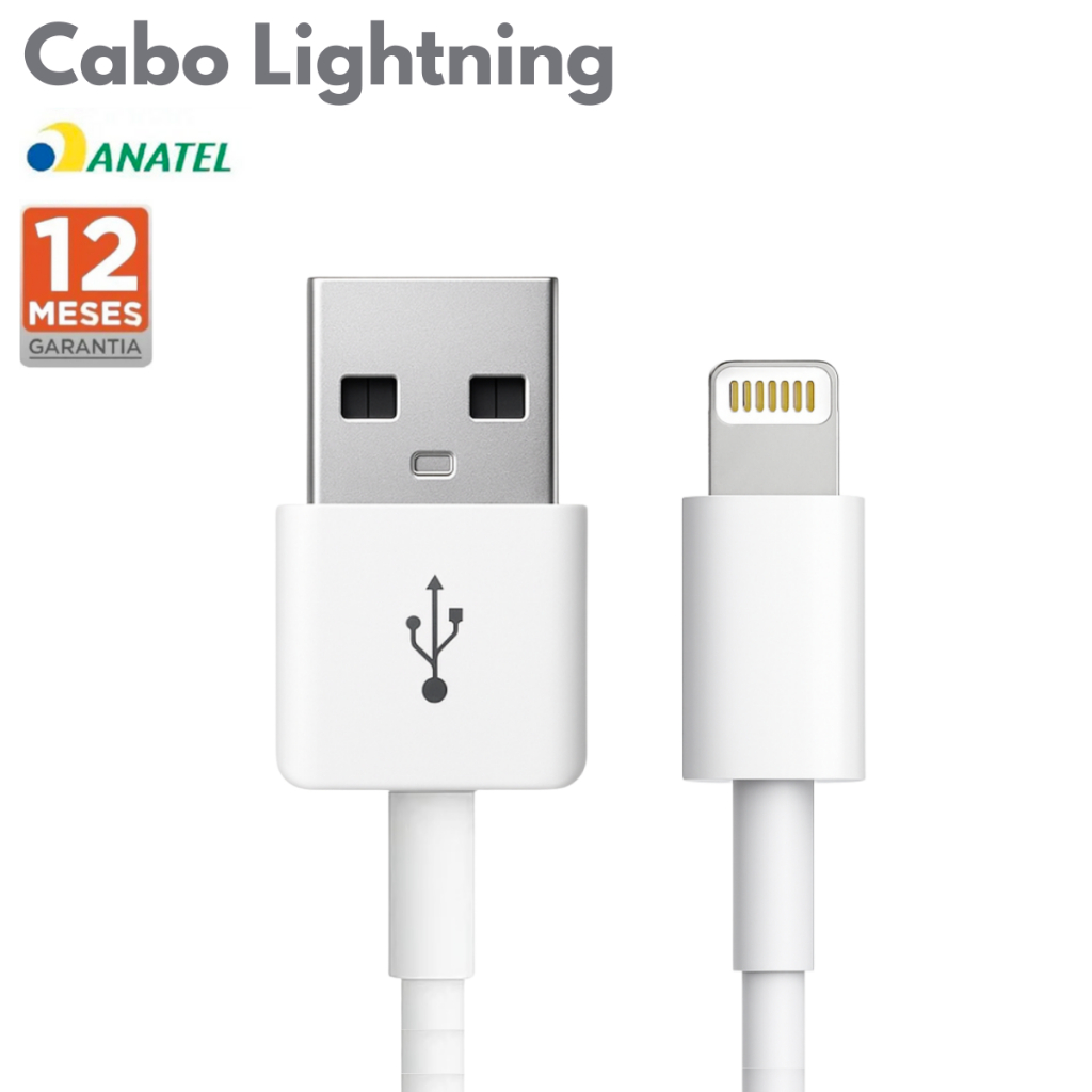 Cabo Carregador Para iPhone Lightning 1m USB de Carregamento Rápido/Dados IPHONE 11 12 13 14 Max e 14 Pro Max 14