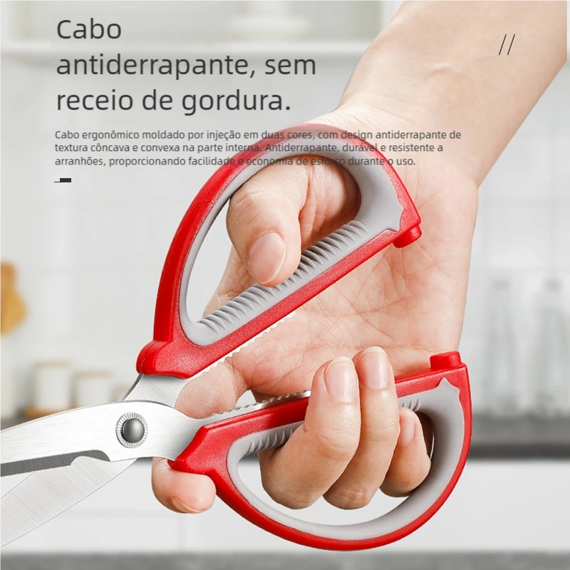 Aço Bicolor Tesoura Multifuncional - Doméstica para Todos os Uso! Durável, Afiada e Prática em Oferta na Shopee