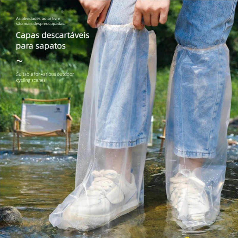 10-30pcs Capa Chuva Sapato Descartável Adulto - Protege Tênis, Impermeável para Moto e Chuva em Oferta na Shopee