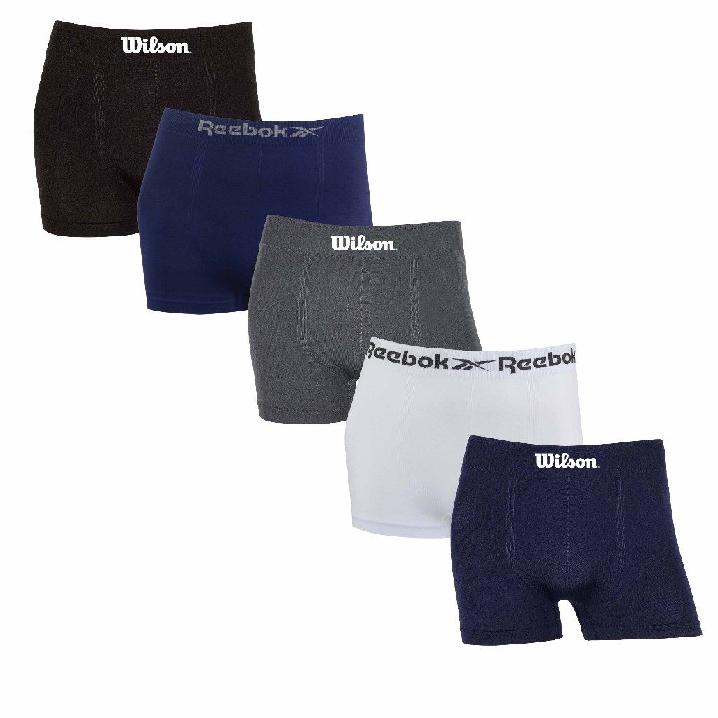 Kit 2 ou 5 cuecas boxer Reebok e Wilson Sortidas microfibra Original