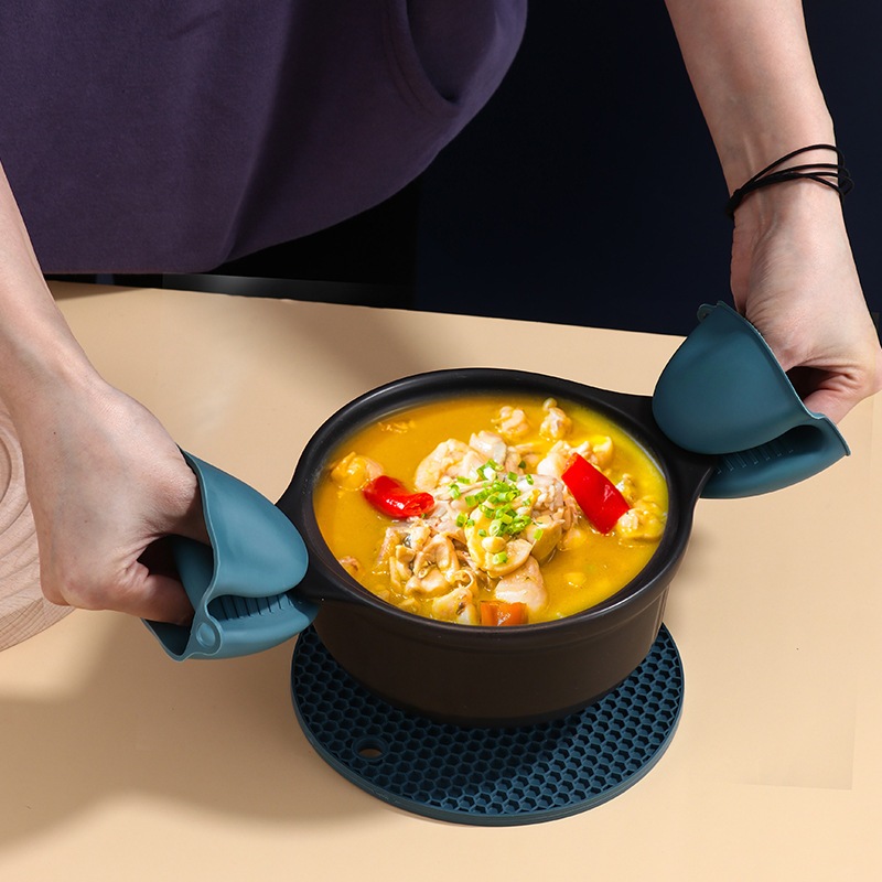 2pcs Luvas Antiderrapantes de Silicone – Grossas, Para Forno e Micro-ondas