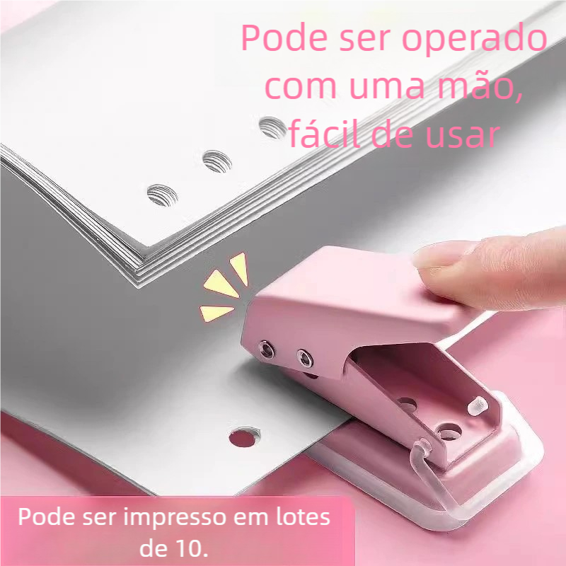 Mini Perfurador de Papel 6mm - Furo Único Manual para Estudantes! Ideal para papelaria e DIY, faz buracos redondos em fo em Oferta na Shopee