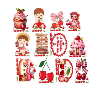 CEREJA 🍒 10 DISPLAYS DE FESTA DE 20 CM DE MDF em Oferta na Shopee
