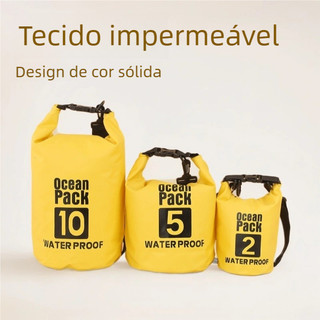 Saco À Prova D'água 2L/5L/10L/20L - Para Caiaque e Natação, Anti-Raspos, Compatível com Equipamento Esportivo!