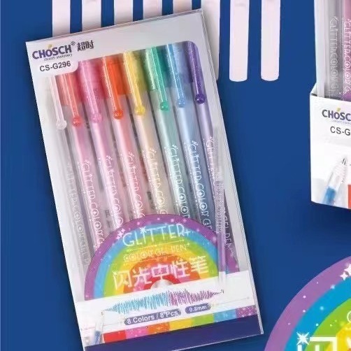 Caneta Brilhante Glitter Alta Estética Presente Estudante Material Escolar Fofo