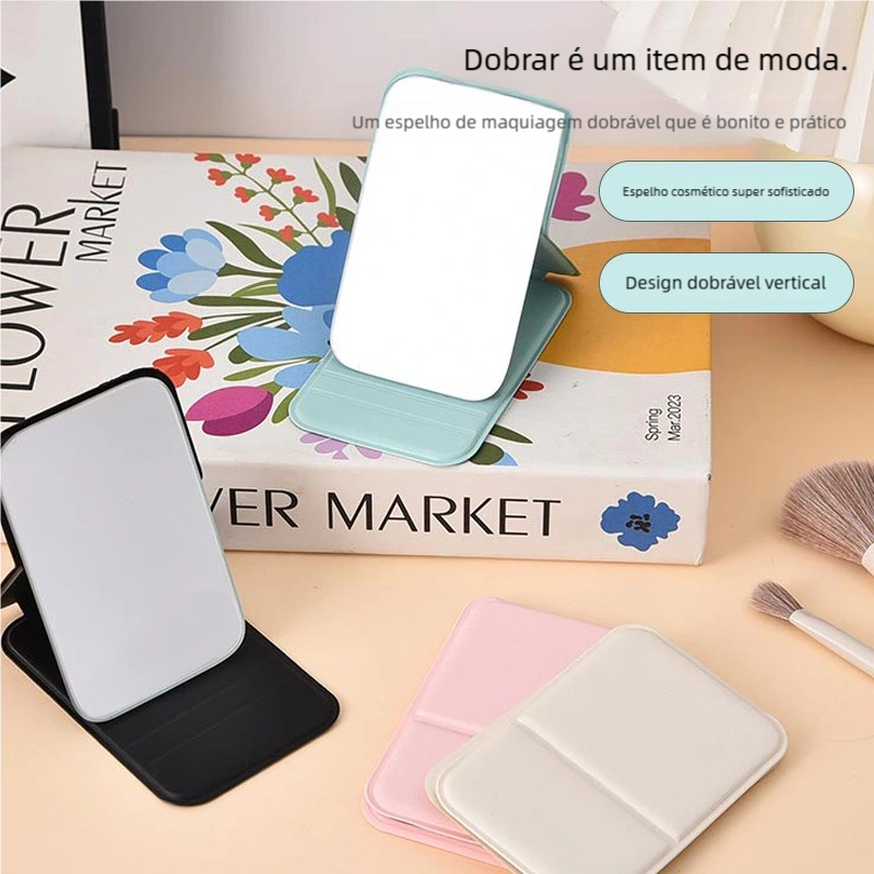 Espelho De Maquiagem Portátil Sem Moldura - 1 Peça, Bolsa Dobrável Pequena, Para Beleza Diária