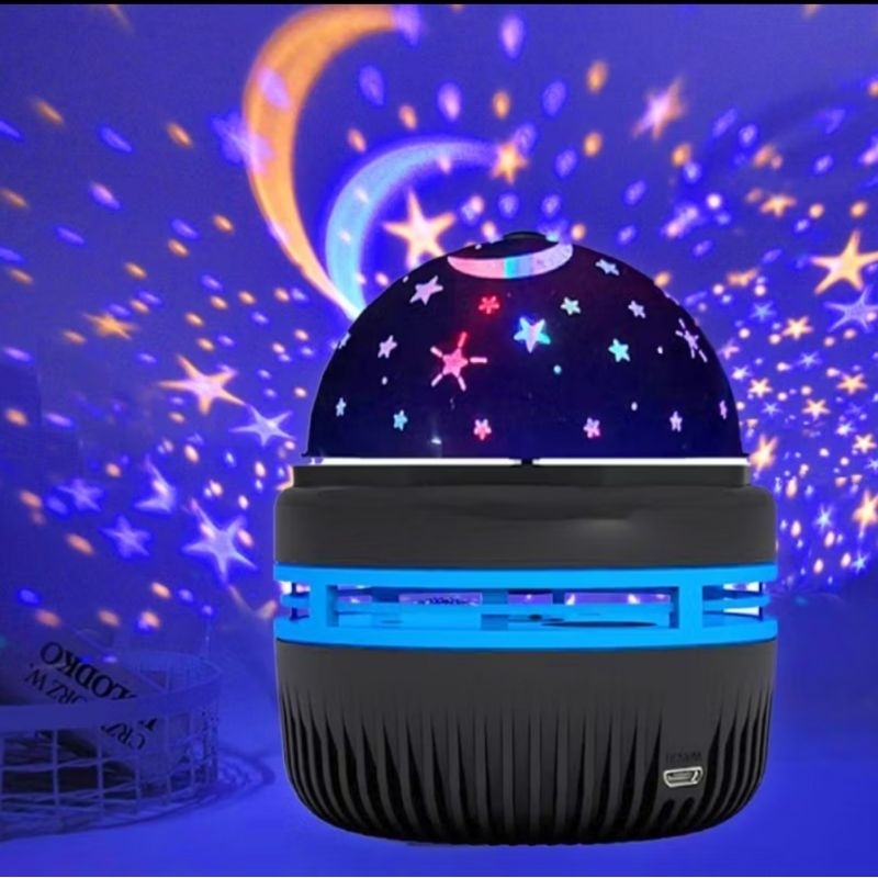 Luminaria Mini Com Projeções Espaciais Ou Reflexos Abajur Infantil Céu Estrelado Lua Usb Ilu...