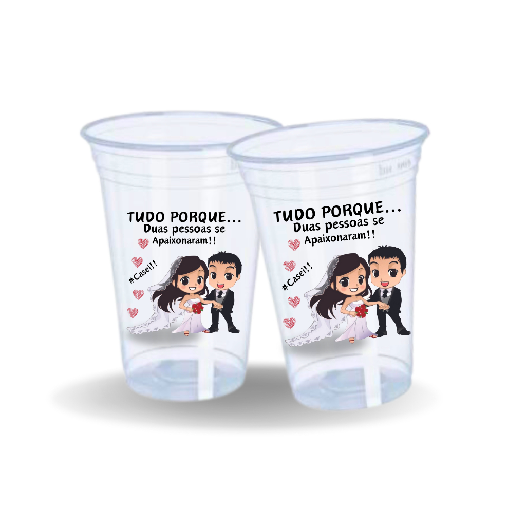 Casamento copo personalizado envio imediato 50 unidades