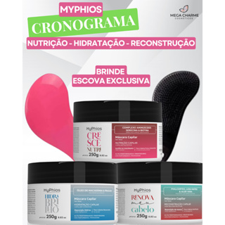 Cronograma Capilar Hidratação, Nutrição, Reconstrução – Cabelos Fortes Myphios em Oferta na Shopee