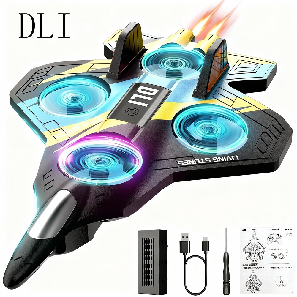 DLI Avião Drone Combat Aircraft Controle Remoto 2.4ghz 4 Motores