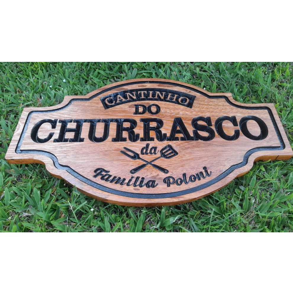 PLACA CANTINHO DO CHURRASCO ÁREA DE FESTA