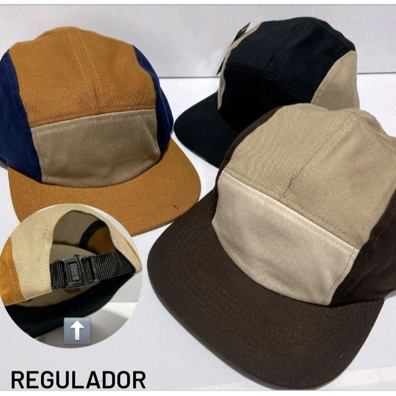 Boné Five Panel Aba Reta Strapback Estilo Skatista Liso Variedade de cores
