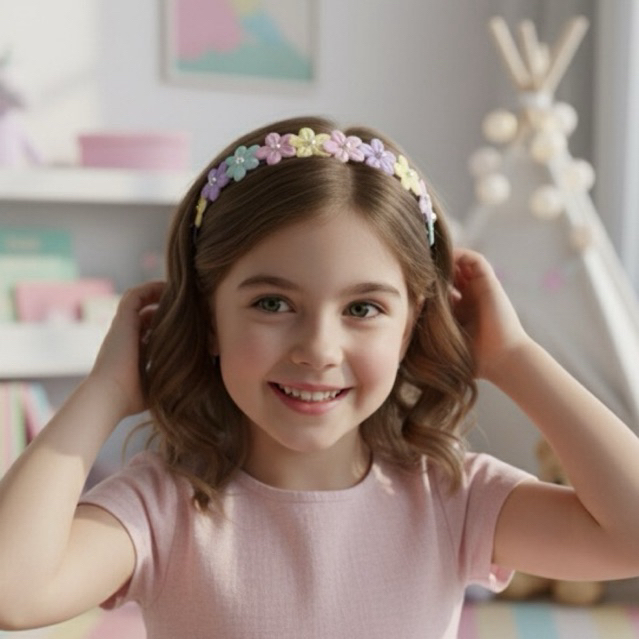 Tiara Florzinhas infantil - serve a partir de 24 meses em Oferta na Shopee