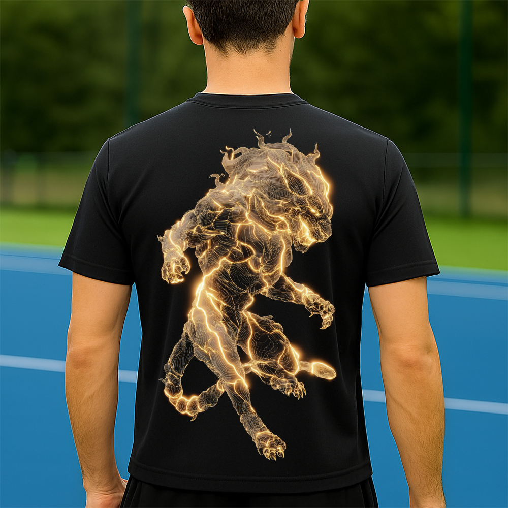 Camiseta Dry Fit Masculina Estampada Leão Brilhando P ao GG Leve Respirável Academia Treino