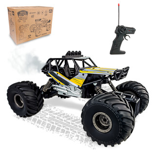 Carrinho Controle Remoto Recarregável Off Road 1:14 Fumaça LED Luzes 4x4 Brinquedo Infantil Menino