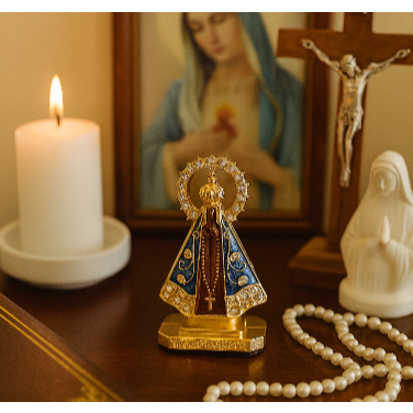 Kit Nossa Senhora Aparecida Imagem Santinha Pequena Painel de Carro 5cm 3 unidades