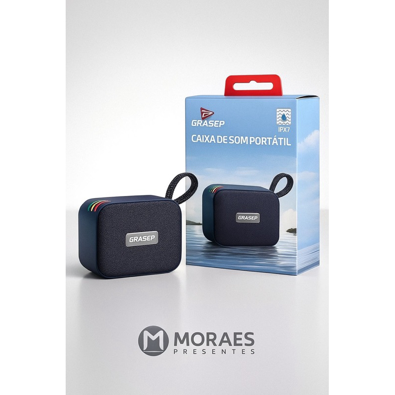 🔊 Caixa de Som Portátil Grasep IPX7 – Potência, Estilo e Resistência à Água!