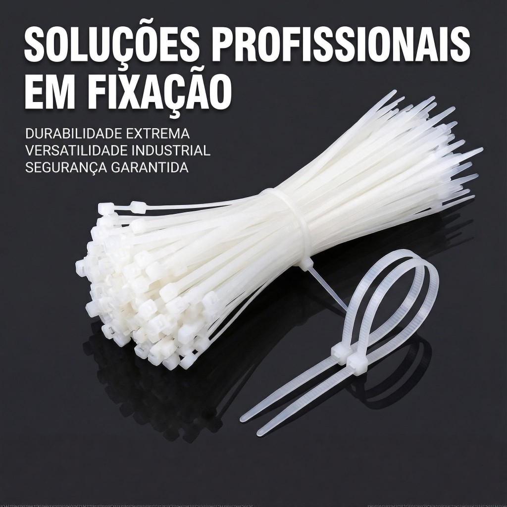 Abraçadeira 3,6MM Plastica Branca 100 Peças Nylon Enforca Gato Presilha Lacre Fita Cinta em Oferta na Shopee