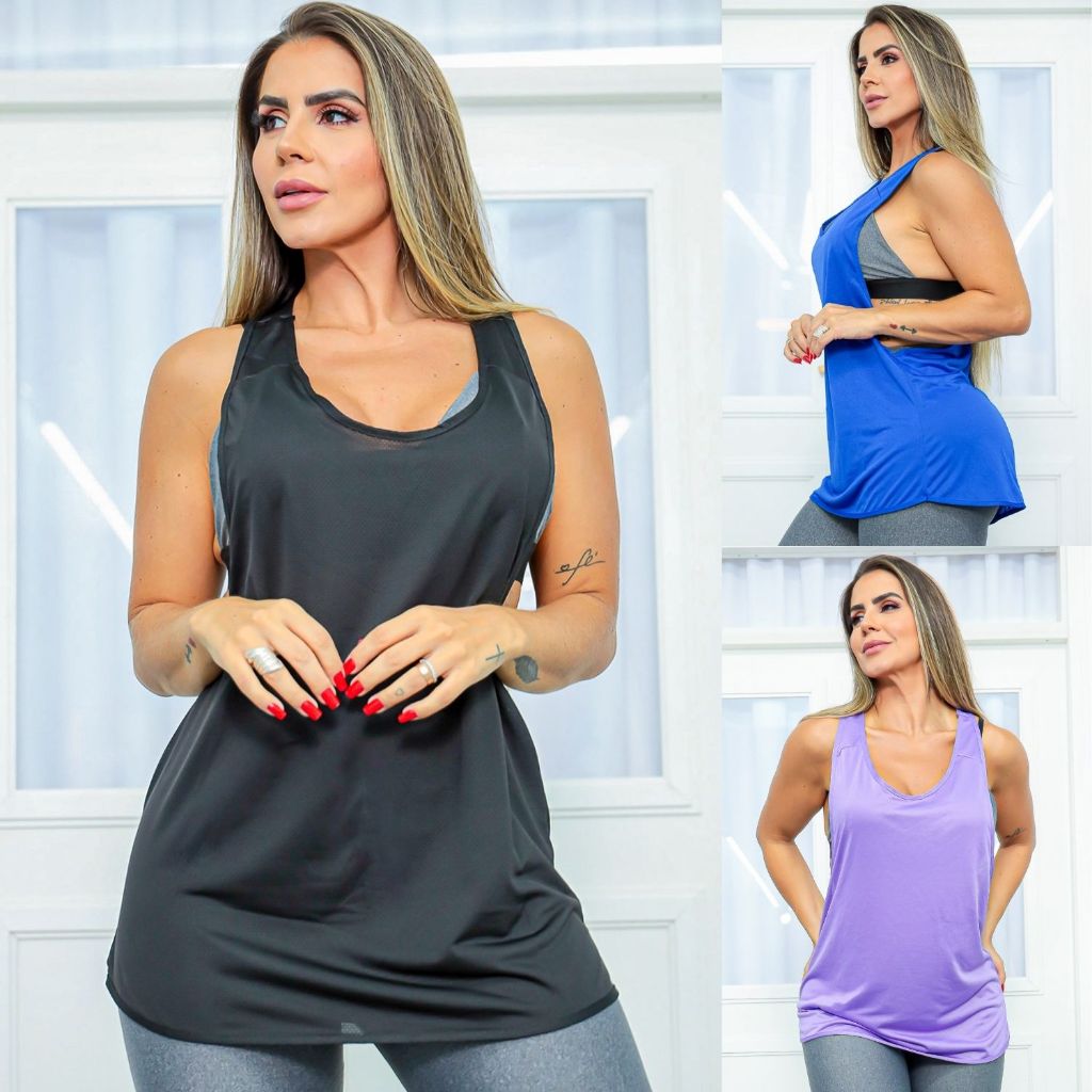 Camiseta Cavada Feminina para Academia em Dry Fit Furadinho Leve Macio Respirável Dia a Dia Charmosa