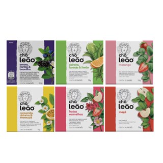 Combo Chá Leão Frutas e Flores 6 caixas 60 sachês embalados individualmente em Oferta na Shopee