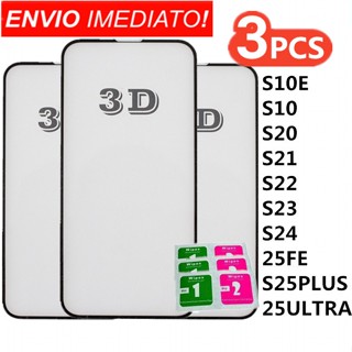 KIT 3 Película De Vidro 3D Temperado Para Samsung S10E S10 S20 S21 S22 S23 S24 S25 PLUS ULTRA FE em Oferta na Shopee