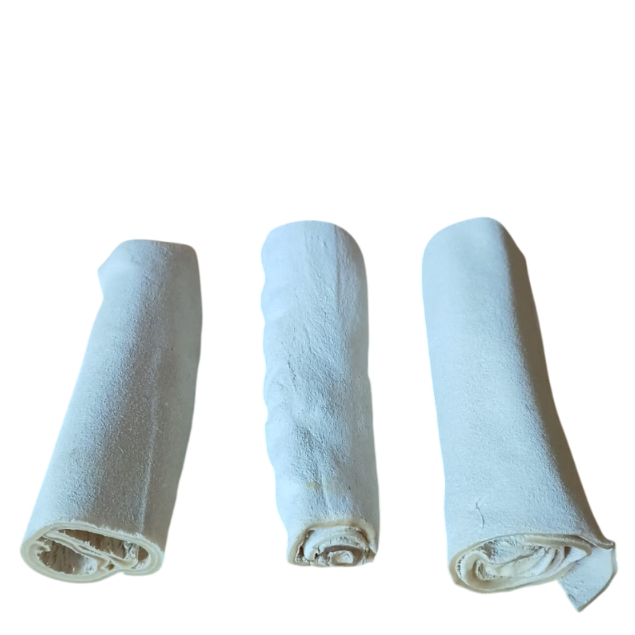 3 Unidades Osso de Couro Bovino Petisco Mastigável Para Cães Tipo Mini Roll  - 12cm