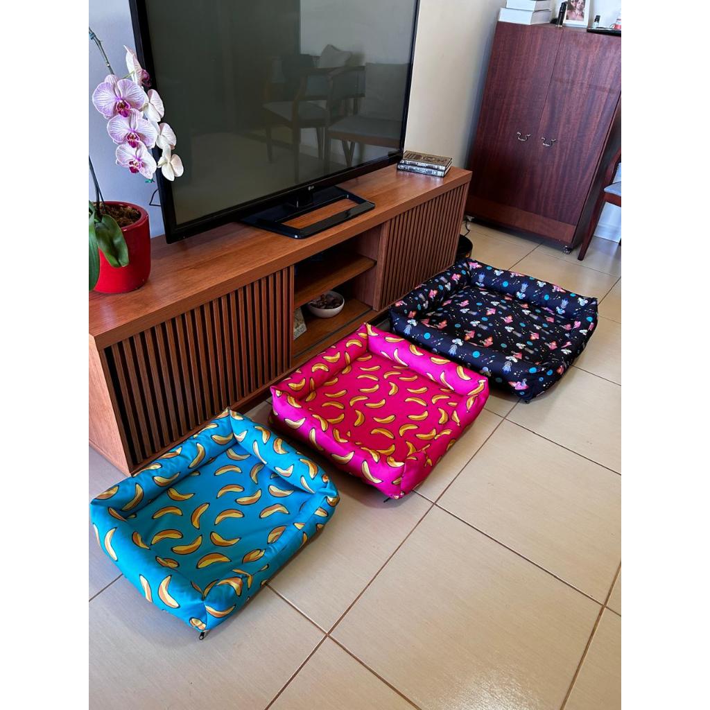 Caminha Pet - Cama de Cachorro Cama Pet Luxo Colchão Pet Cão Gato P M G + Ossinho Pelucia