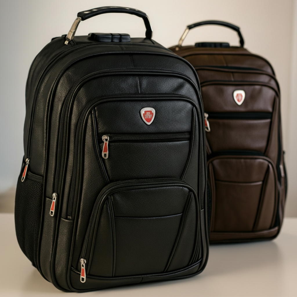 MOCHILA MASCULINA DE COURO  RESISTENTE PORTA NOTEBOOK COM TRAVA ANTI FURTO E SAIDA USB em Oferta na Shopee