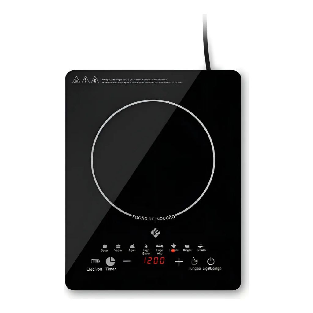 Fogão de Indução 1 Boca Portátil | Cooktop Elétrico de Mesa com Tecnologia Avançada Eletrozon