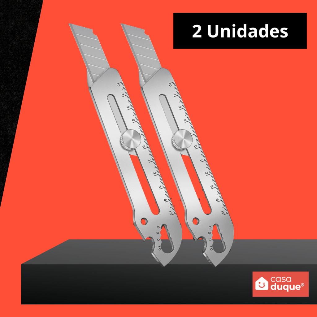 Kit 2 Estilete Profissional Aço 18mm Laminas Metal Multiuso em Oferta na Shopee