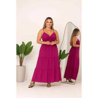 vestido Nó longo alcinha babado decote v com bojo amarração tres marias moda blogueira evangelica em Oferta na Shopee