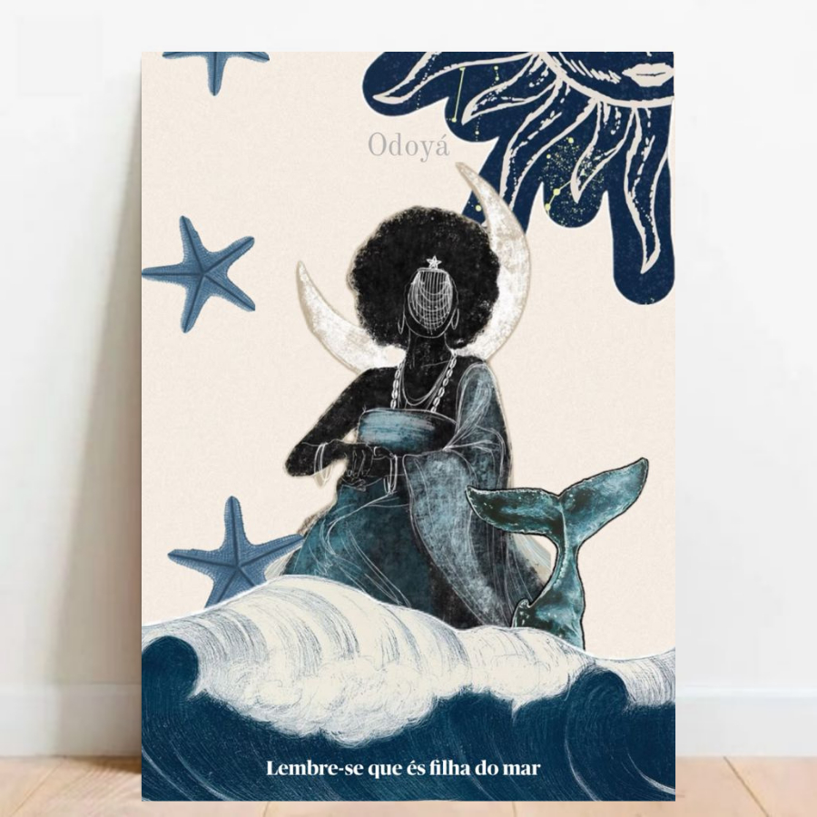 Quadro Placa decorativa Yemanja Iemanja Orixá Umbanda Candomblé rainha do mar 02