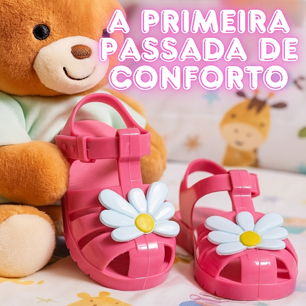 Sandália Infantil Estilosa Segura Com Sola Antiderrapante Para Dia A Dia 19 A 26