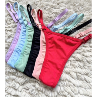 Promoção kit com 5 Calcinhas fio dental alça de regulgem sortidas academia e dia a dia. em Oferta na Shopee