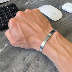 Pulseira de Aço inoxidável Não Perde a Cor - Bracelete de Prata em Aço inox unisexx