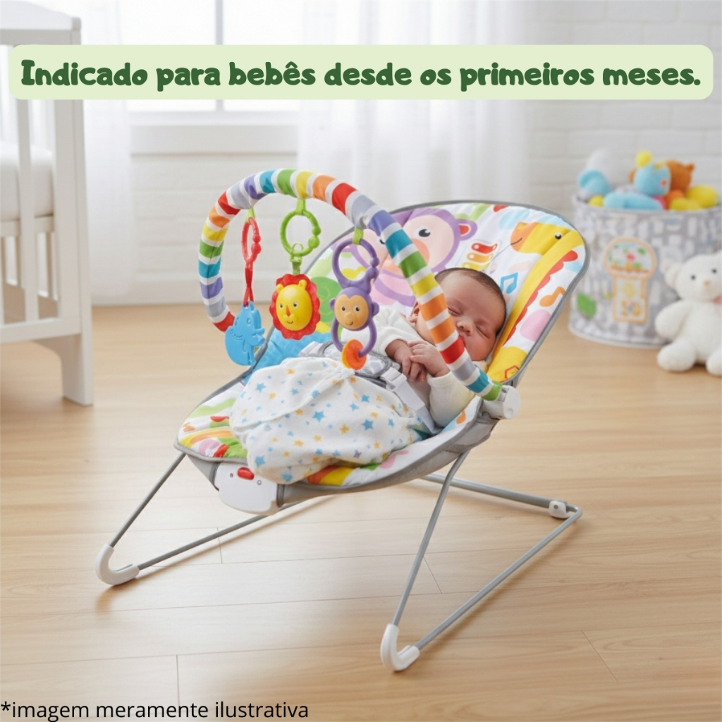 Cadeira Cadeirinha de Balanço Descanso do Bebê com Música e Cinto Ajustável