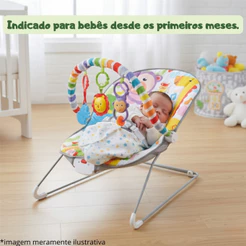 Cadeira Cadeirinha de Balanço Descanso do Bebê com Música e Cinto Ajustável