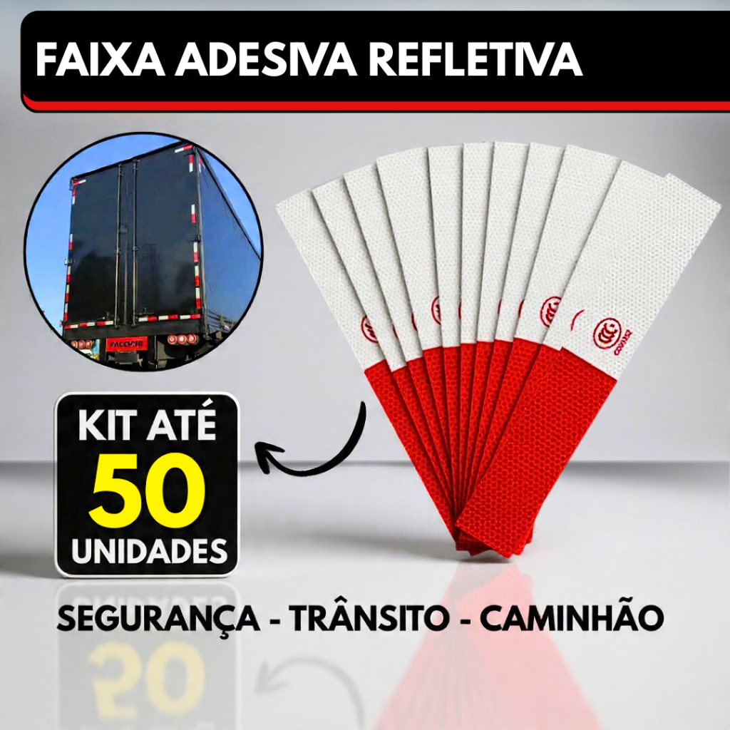 Faixa Refletiva Para Caminhão Van Onibus Carreta Adesivo Traseiro Fita de Reboque Carretinha Parachoque Segurança em Oferta na Shopee