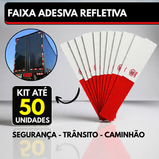 Faixa Refletiva Para Caminhão Van Onibus Carreta Adesivo Traseiro Fita de Reboque Carretinha Parachoque Segurança em Oferta na Shopee