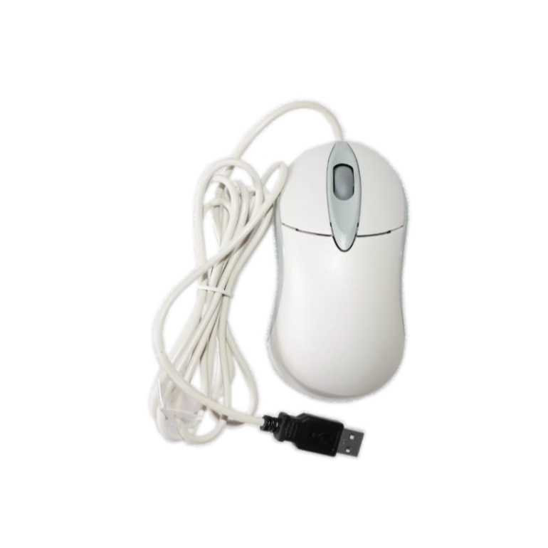 Kit Com 5 Unidades Mouse Branco Óptico Ergonómico Itautec Com Fio E Entrada USB