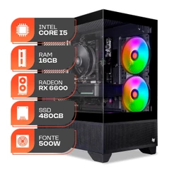 PC Gamer Spectrum, Intel Core i5-12400F, Radeon RX 6600 8GB, 16GB DDR4, SSD 480GB, Fonte 500W 80 Plus